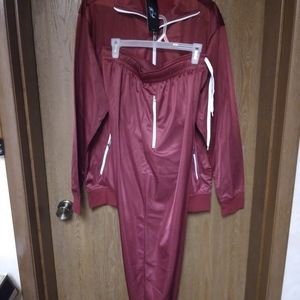 Brand New Men's Burgundy Jogging Suit
